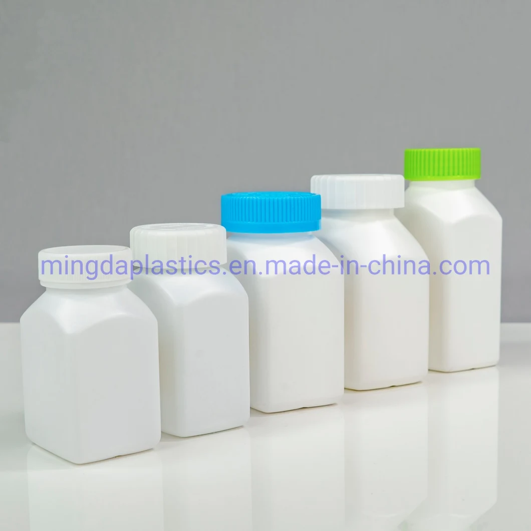 Eco-Friendly Square Customized Food Medicine Grade Empty Plastic 250ml HDPE Bottle