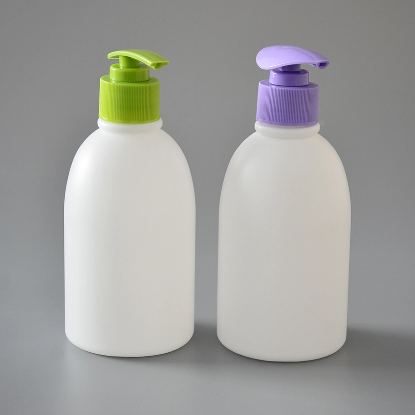 300ml Plastic Round White Lotion Pump Squeeze HDPE Bottle for Shampoo