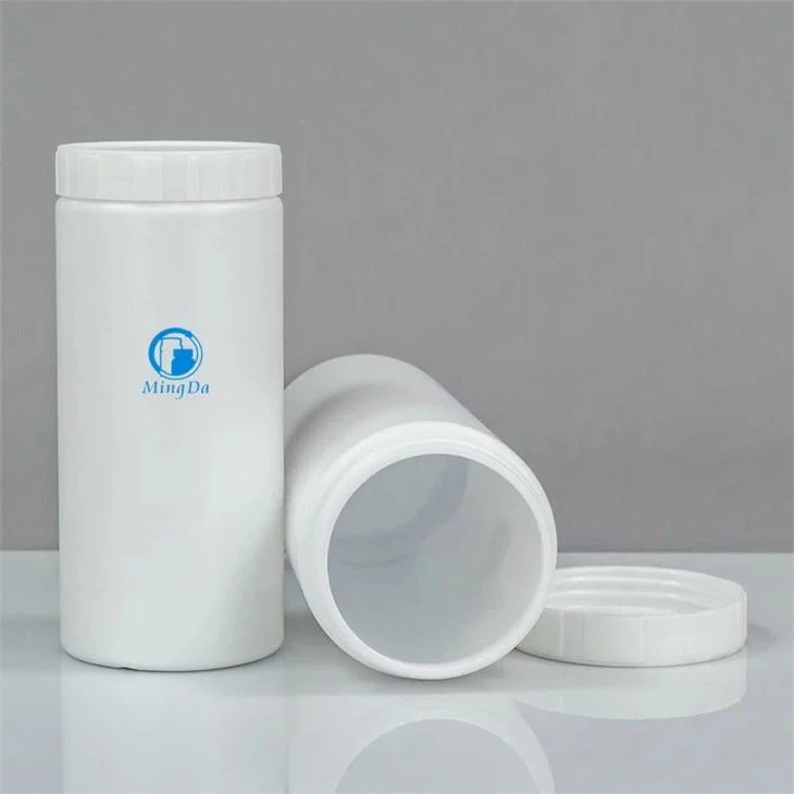 Wide Mouth HDPE Cylindrical Bottle Medicine Plastic Bottle with Plastic Cap