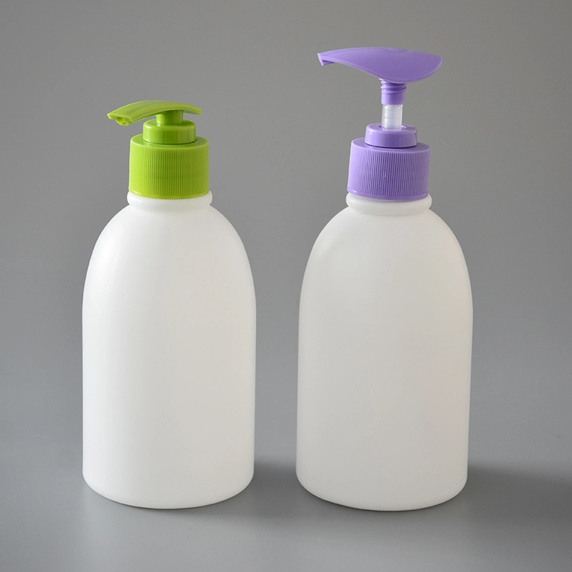 300ml Plastic Round White Lotion Pump Squeeze HDPE Bottle for Shampoo