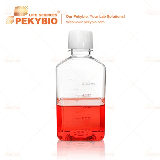 無菌 Pekybio PET 角型試薬ボトル 60ml、125ml、250ml、500ml、1000ml