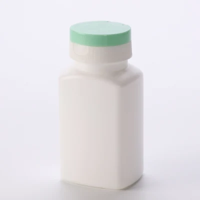 120ml HDPE グリーンスクエアプラスチックボトル（フリップ蓋付き）